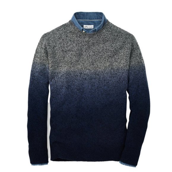 NWT Peter Millar Wool-Blend Dip-Dye Crewneck Sweater Size Medium